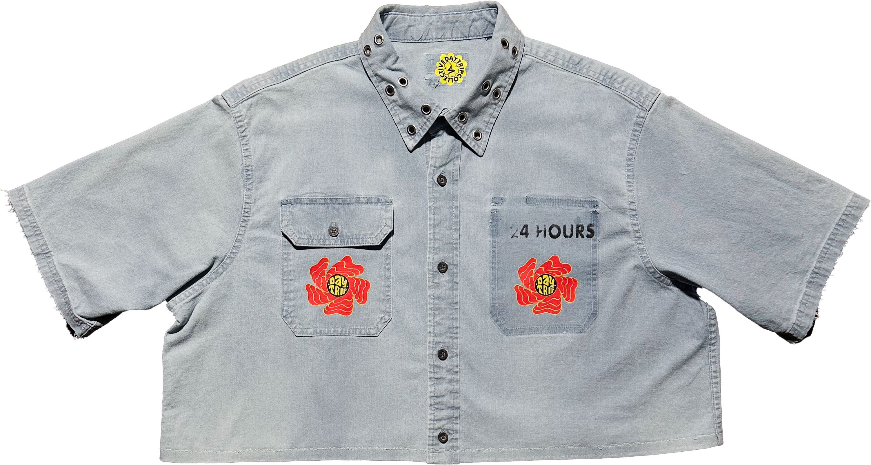 [DAPPER FLY - WMNS DENIM BUTTON UP][BLU/RED]