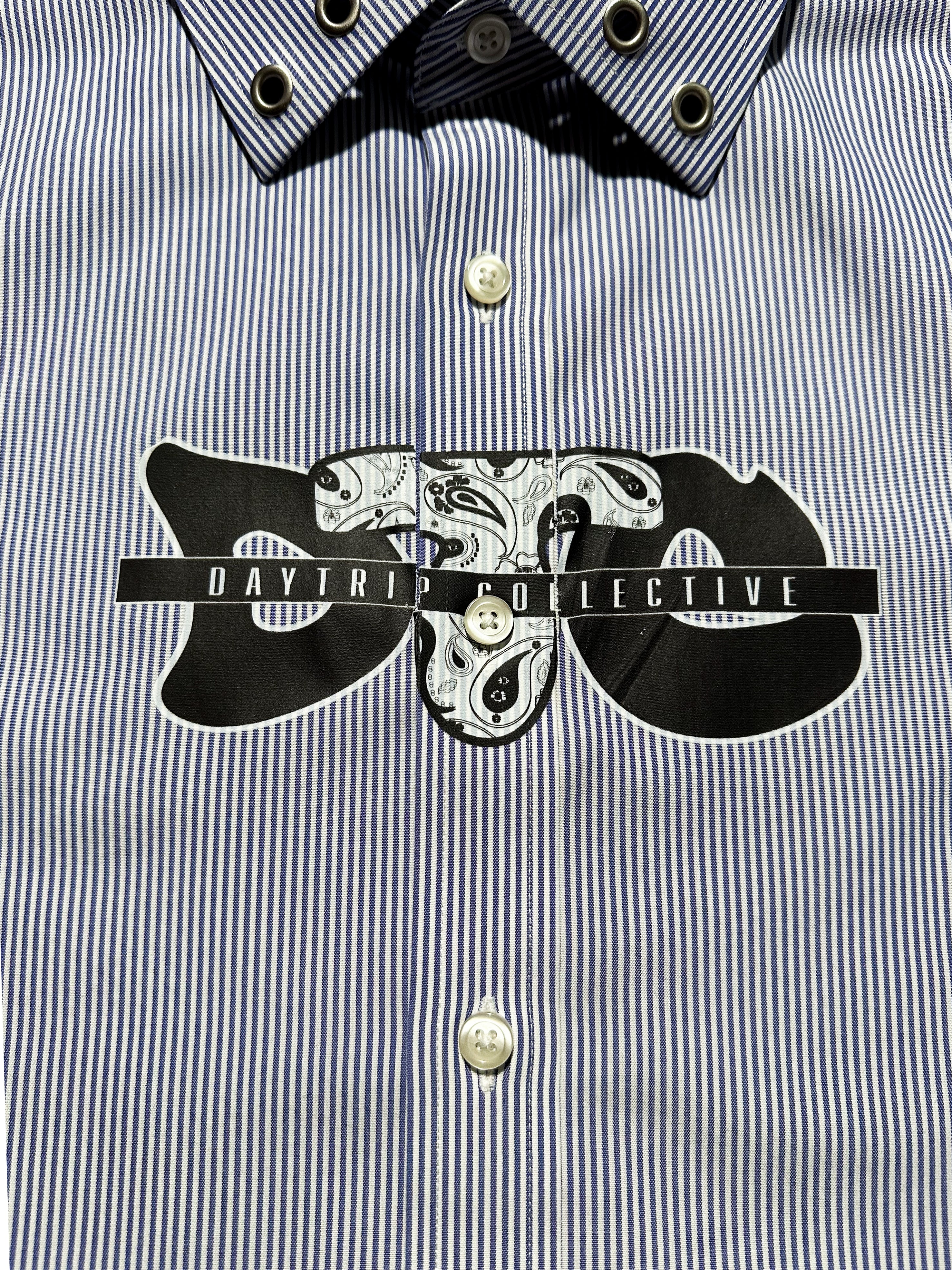 [DAPPER FLY - STAMP BUTTON UP][NVY/WHT]