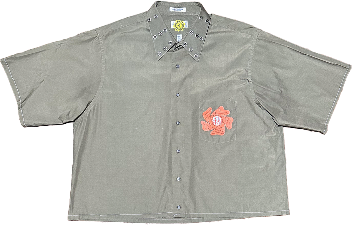 [DAPPER FLY - GRN SWIRL BUTTON UP][GRN/ORG]