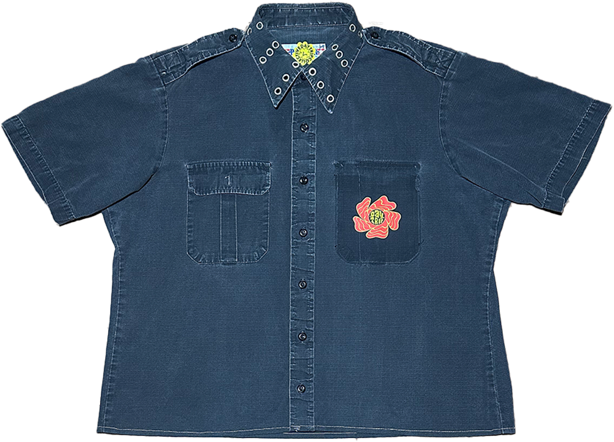 [DAPPER FLY - PKT SWIRL BUTTON UP][BLK/RED]