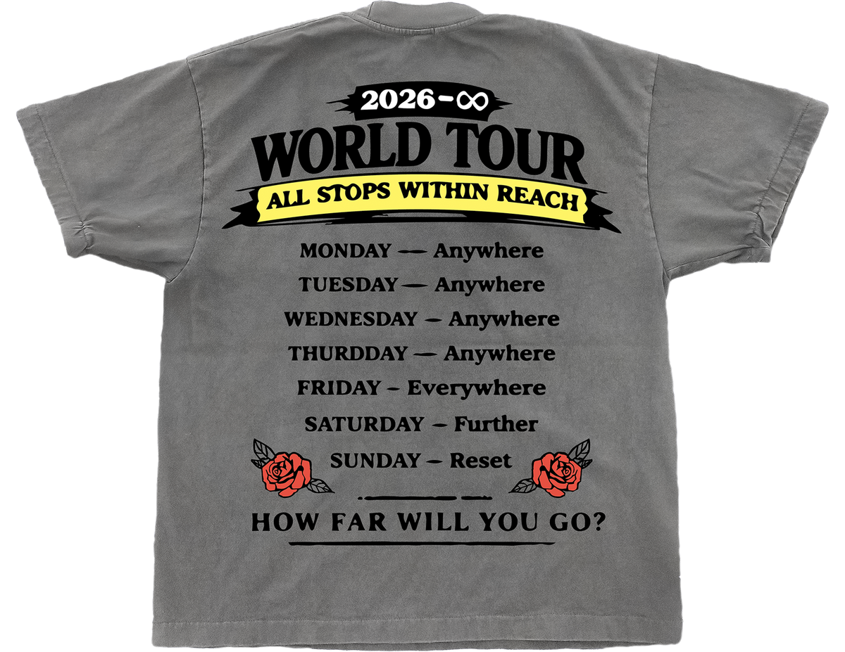 [DTC WORLD TOUR TEE][GREY/RED]