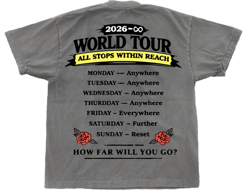 [DTC WORLD TOUR TEE][GREY/RED]